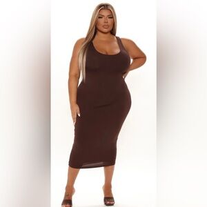 Fashion Nova Brown Maxi Dress